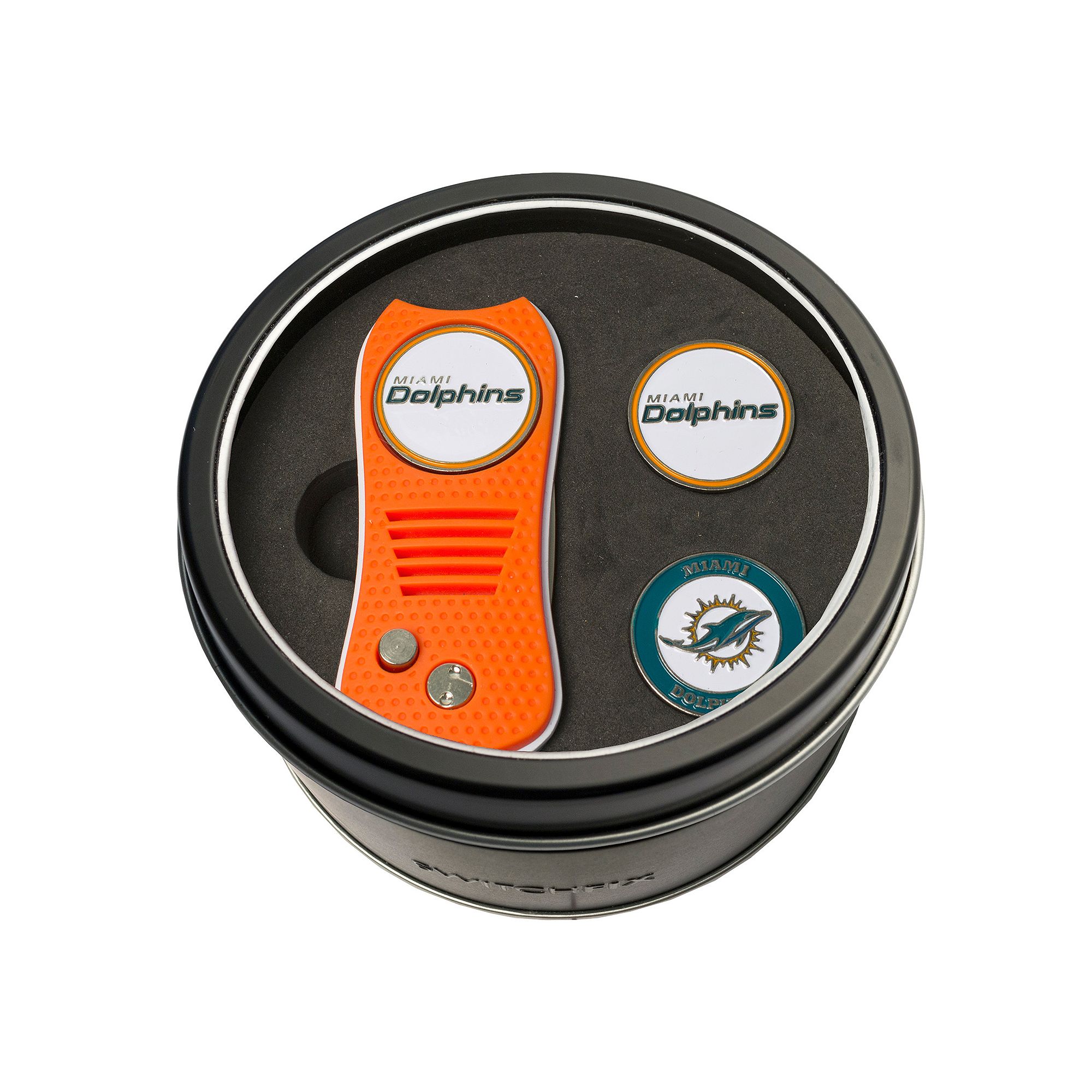 Team Golf Miami Dolphins Switchfix Divot Tool & Two Ball Markers