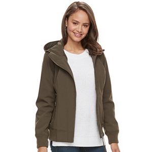 Juniors' Sebby Hooded Softshell Bomber Jacket