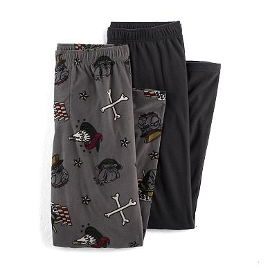 Men's 2-pack Patterned and Solid Microfleece Sleep Pants