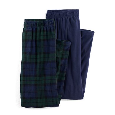 Men's 2-pack Patterned and Solid Microfleece Sleep Pants