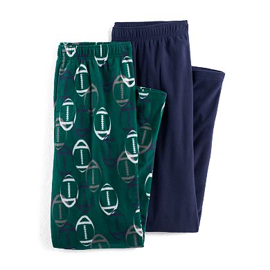 Men's 2-pack Patterned and Solid Microfleece Sleep Pants