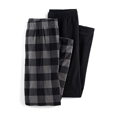 Men's 2-pack Patterned and Solid Microfleece Sleep Pants