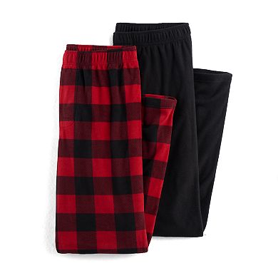 Men's 2-pack Patterned and Solid Microfleece Sleep Pants