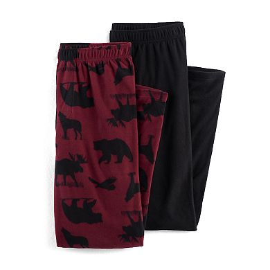 Men's 2-pack Patterned and Solid Microfleece Sleep Pants