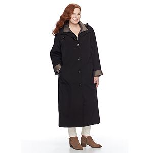 Plus Size Gallery Hooded Long Rain Jacket