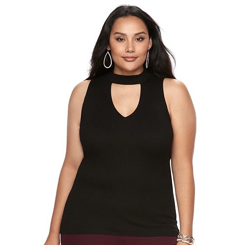 choker neck top plus size