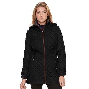 Women's Weathercast Quilted Faux-Fur Trim Jacket