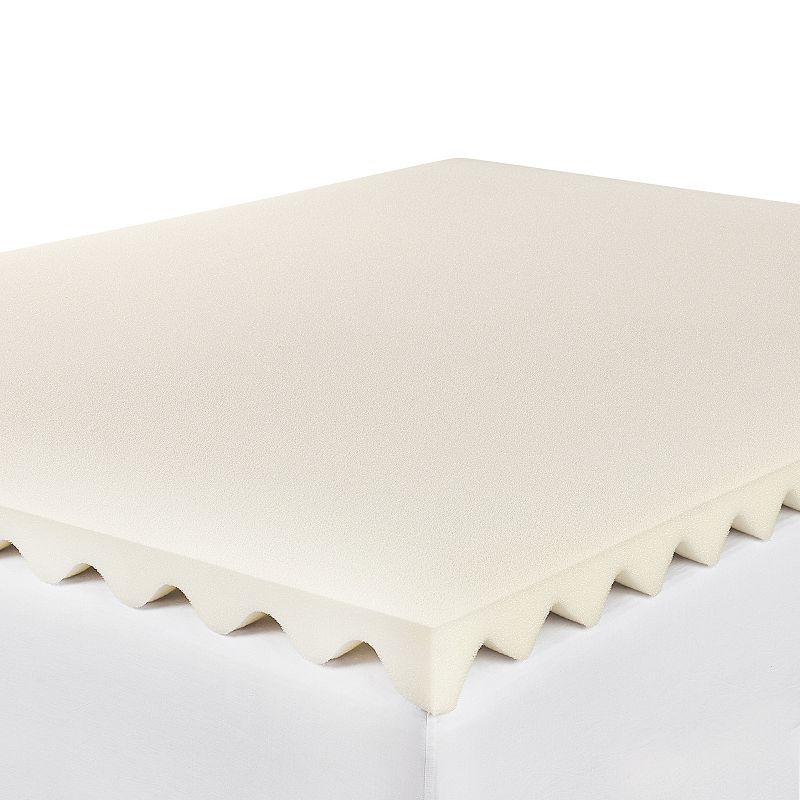 Serta Comfort Boost 2.5-Inch Memory Foam Mattress Topper, White, King