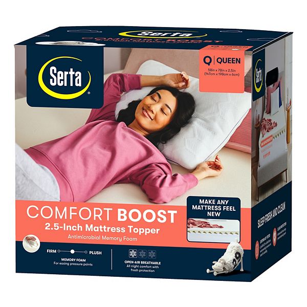 Serta 2.5inch Comfort Boost Memory Foam Mattress Topper