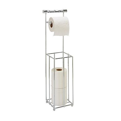 Bath Bliss Faux Marble Tissue Roll Holder & Storage Stand