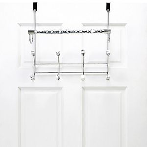 Bath Bliss Faux Marble Over The Door Towel Bar & 8-Hook Rack