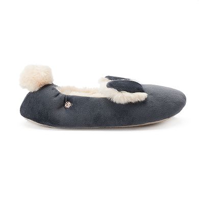 LC Lauren Conrad Velour Bunny Ear Ballet Slippers with Sleep Mask