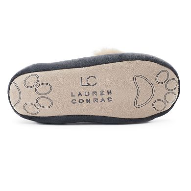 LC Lauren Conrad Velour Bunny Ear Ballet Slippers with Sleep Mask