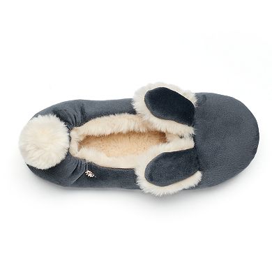 LC Lauren Conrad Velour Bunny Ear Ballet Slippers with Sleep Mask