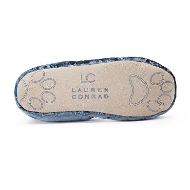 LC Lauren Conrad Bow Accent Plush Ballet Slippers with Sleep Mask