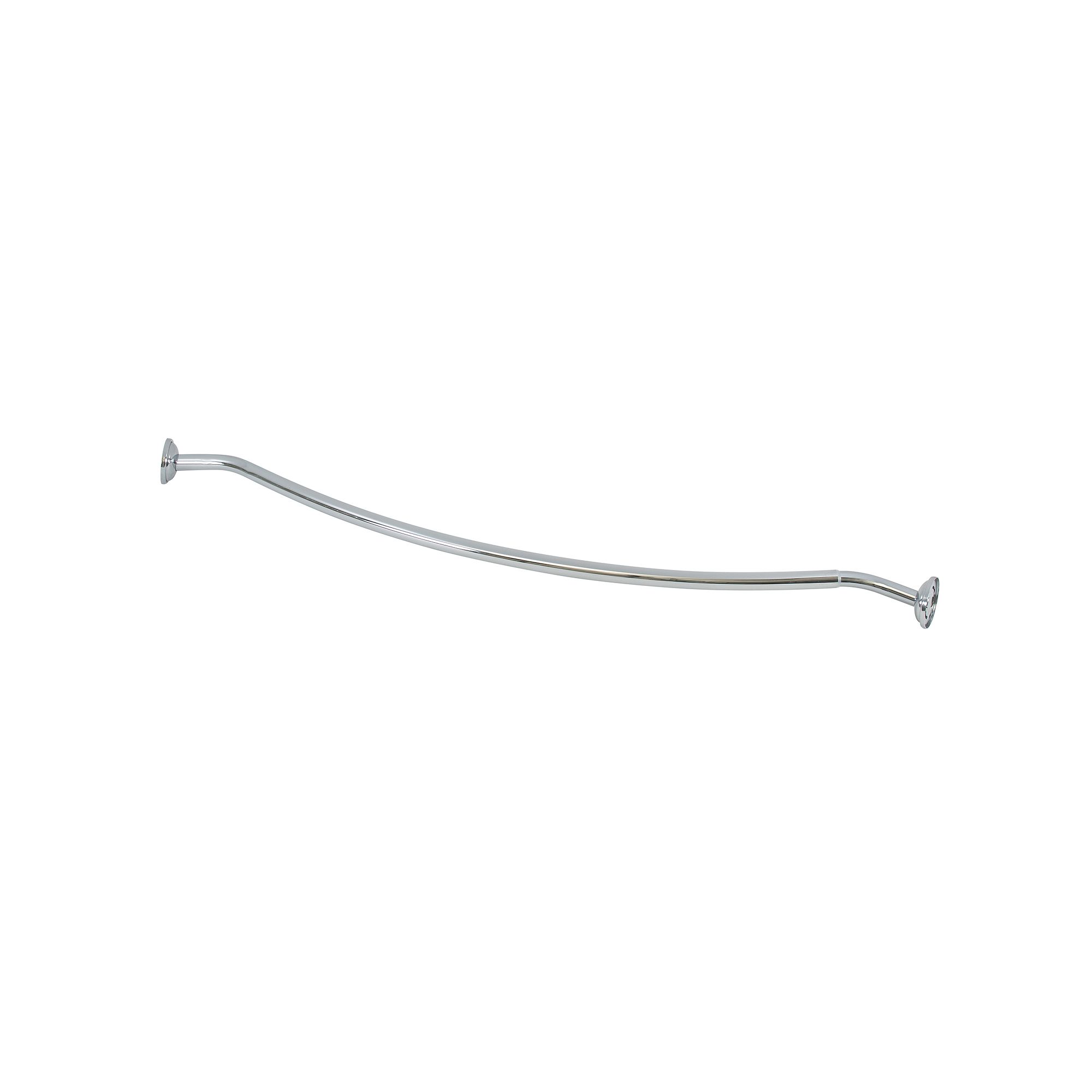 Bath Bliss Curved Shower Curtain Rod, Grey