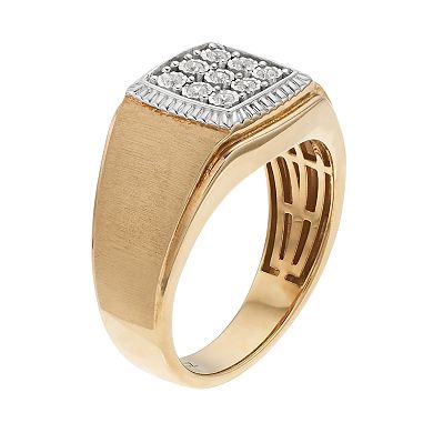 Men's 10k Gold 1/10 Carat T.W. Diamond Cluster Ring