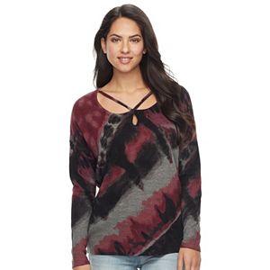 Women's Rock & Republic® Tie-Dye Strappy Sweater