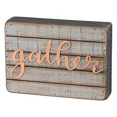 Farmhouse "Gather" Box Sign Art Wall Decor 