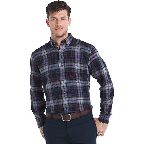 Men's IZOD RegularFit Plaid Flannel EasyCare ButtonDown Shirt