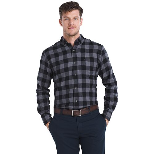 Men's IZOD RegularFit Plaid Flannel EasyCare ButtonDown Shirt