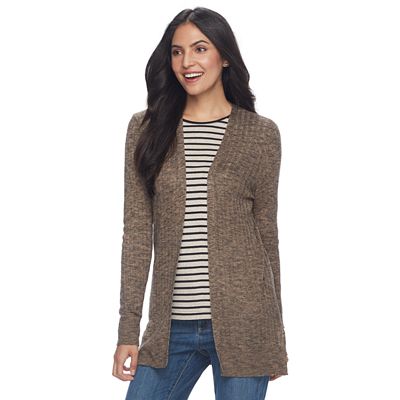 Women s Croft Barrow Ribbed Open Front Cardigan