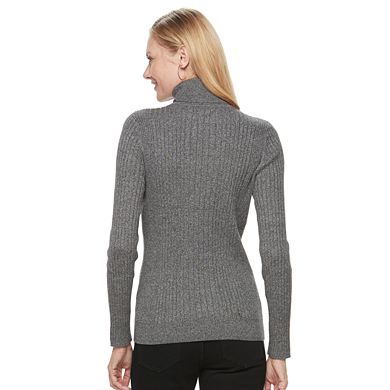 Women's Croft & Barrow® Essential Ribbed Turtleneck Sweater