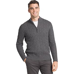 Men's IZOD Regular-Fit Cable Knit Quarter-Zip Sweater