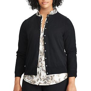 Plus Size Chaps Button-Front Cardigan