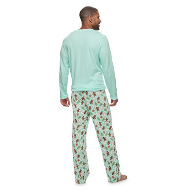 Men's Jammies For Your Families Holiday Cookies Sleep Top & Fleece Bottoms Pajama Set