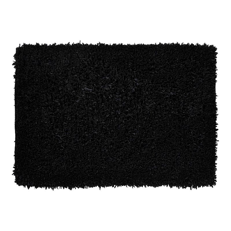 Chesapeake Comfy Solid Shag Rug, Black, 5X7 Ft