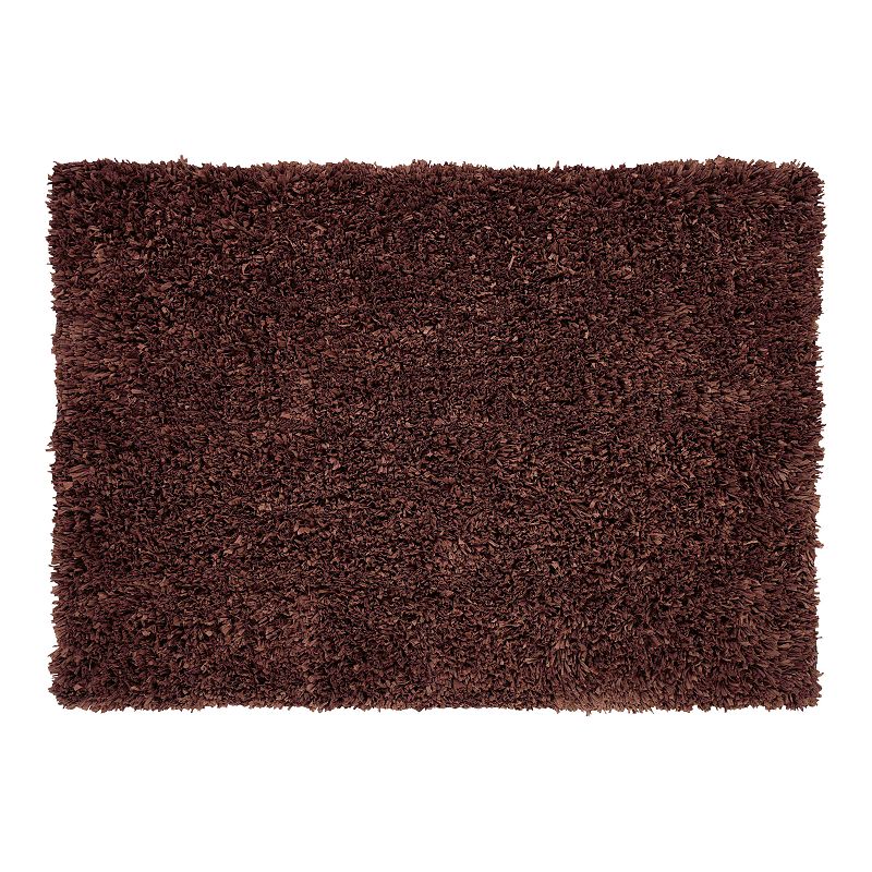 Chesapeake Comfy Solid Shag Rug, Dark Brown, 5X7 Ft