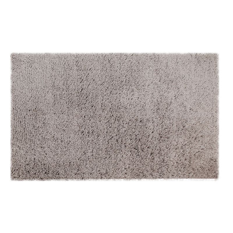 Chesapeake Microfiber Solid Shag Rug, Silver, 5X7 Ft