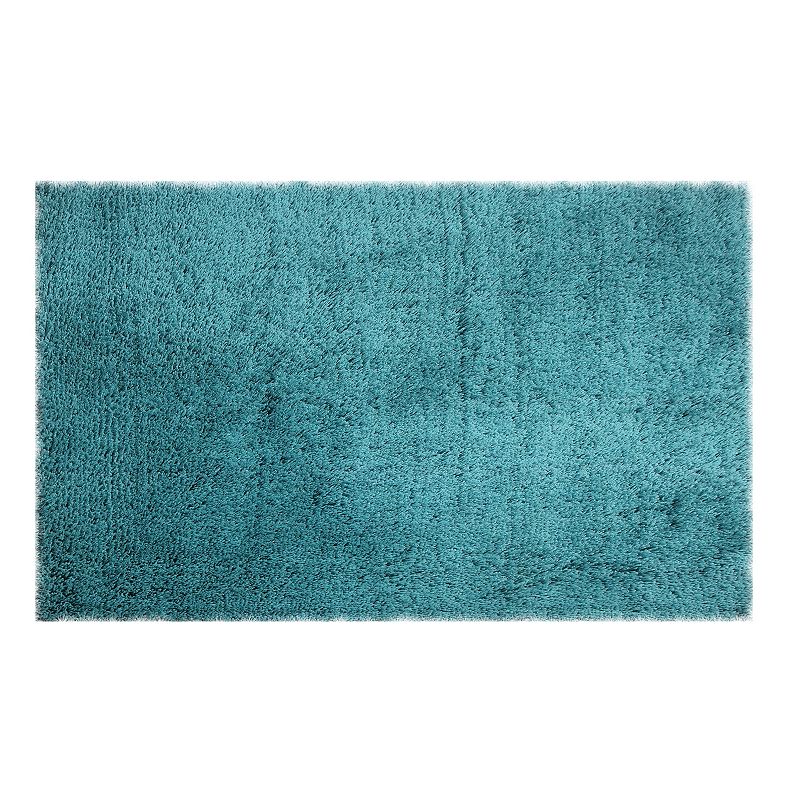 Chesapeake Microfiber Solid Shag Rug, Turquoise/Blue, 7X9 Ft