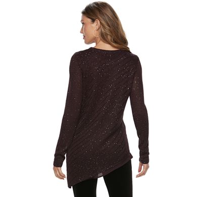 Women's Apt. 9® Asymmetrical Sequin Crewneck Sweater