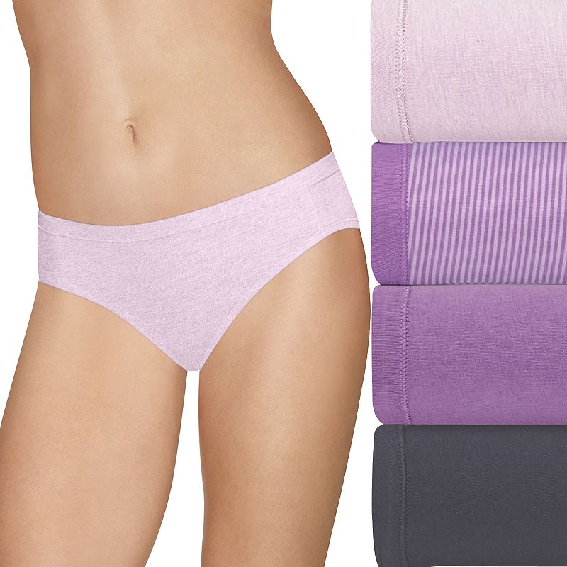 UPC 090563944354 product image for Hanes Ultimate 4-pack Stretch Bikini Panties 42CSWB, Women's, Size: 5, Purple | upcitemdb.com