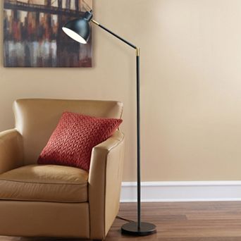 Catalina Lighting Lennon Adjustable Floor Lamp - Black & Brass