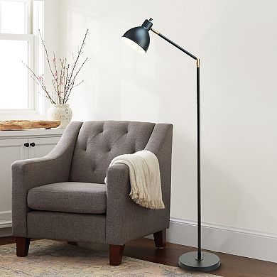 Catalina Lighting Lennon Adjustable Floor Lamp - Black & Brass