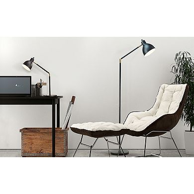 Catalina Lighting Lennon Adjustable Floor Lamp - Black & Brass