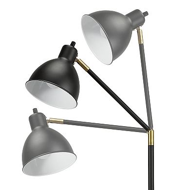 Catalina Lighting Lennon Adjustable Floor Lamp - Black & Brass