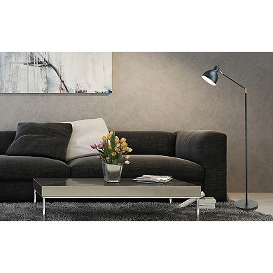Catalina Lighting Lennon Adjustable Floor Lamp - Black & Brass