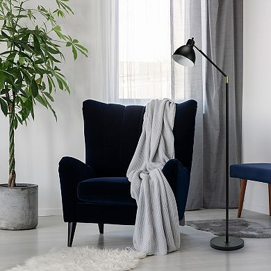 Catalina Lighting Lennon Adjustable Floor Lamp - Black & Brass