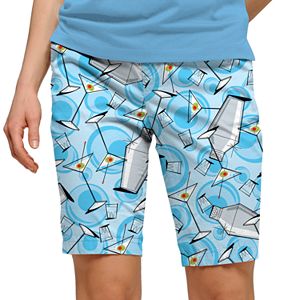 Women's Loudmouth Martini Print Bermuda Golf Shorts