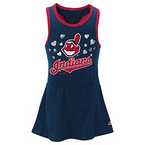 Baby Girl Majestic Cleveland Indians Criss-Cross Tank Dress