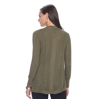 Women's Apt. 9® Chevron Open-Front Cardigan Sweater