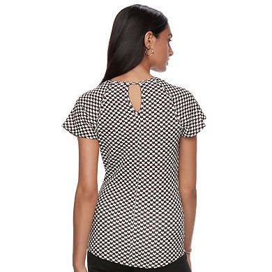 Juniors' Candie's® Strappy Flutter Sleeve Tee