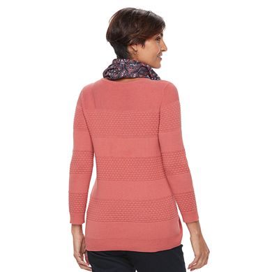 Women's Croft & Barrow® Textured Sweater & Scarf