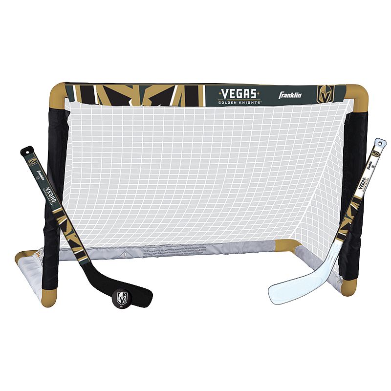 NHL Franklin Sports Vegas Golden Knights Mini Hockey Goal Set, Lvk Team