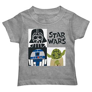 Toddler Boy Star Wars Darth Vader, R2D2 & Yoda Grid Graphic Tee