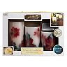 Apothecary Poinsettia Flameless LED Candle & Remote 4-piece Set 